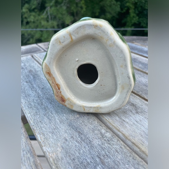 Majolica Frog / Lotus Vintage Candle Holder - Picture 6 of 8